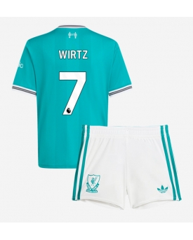 Billige Fotballdrakt Liverpool Florian Wirtz #7 Replika Tredjedraktsett Barn 2025-26 Kortermet (med bukser)